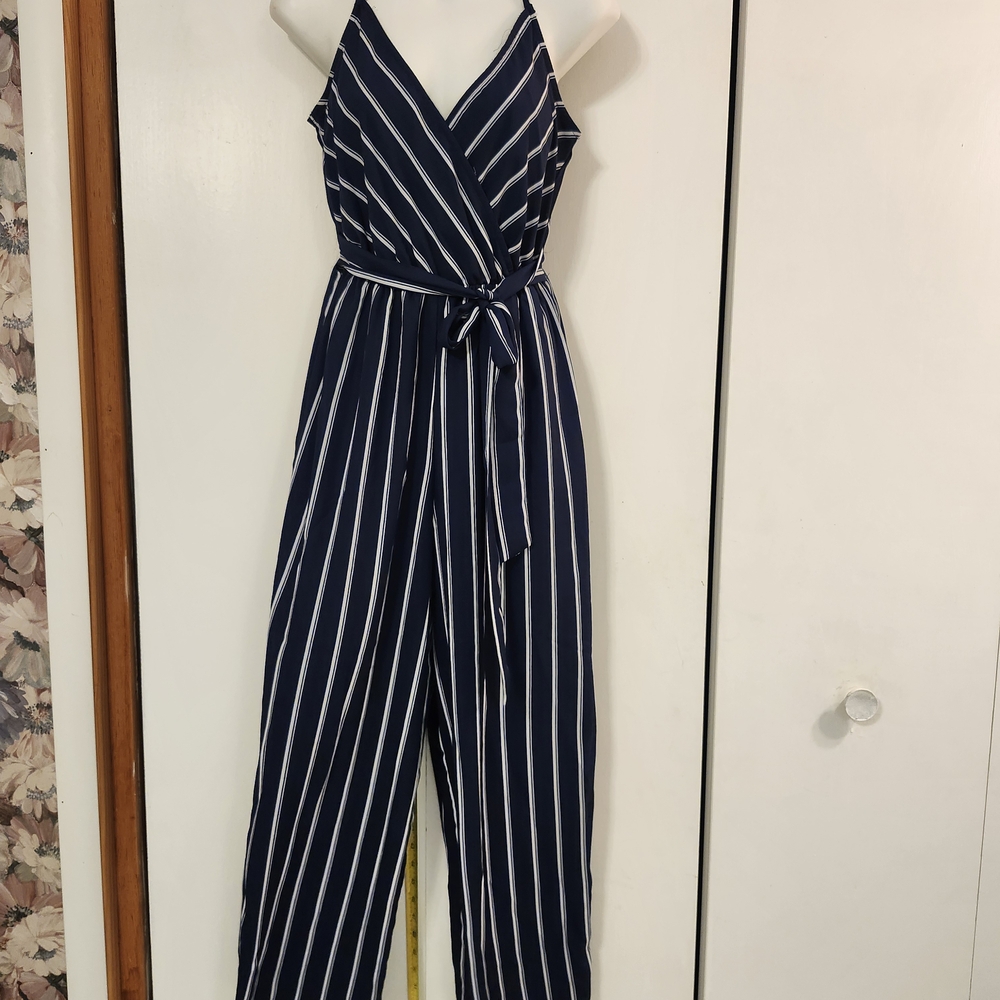 Navy Striped Women's Pantsuit